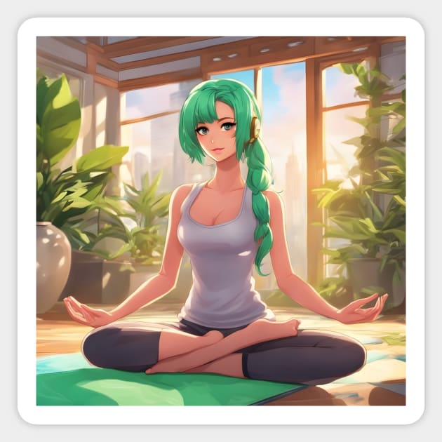 Sensei Yoga Anime Pose Sticker by animegirlnft